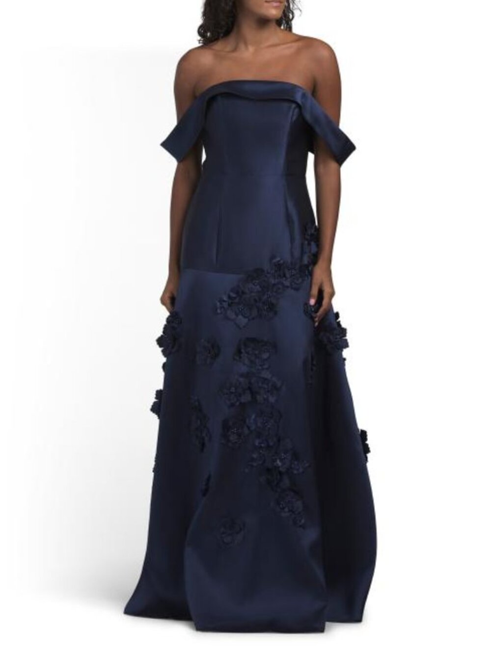 RENE BY RENE RUIZ Off The Shoulder 3d Applique Gown
